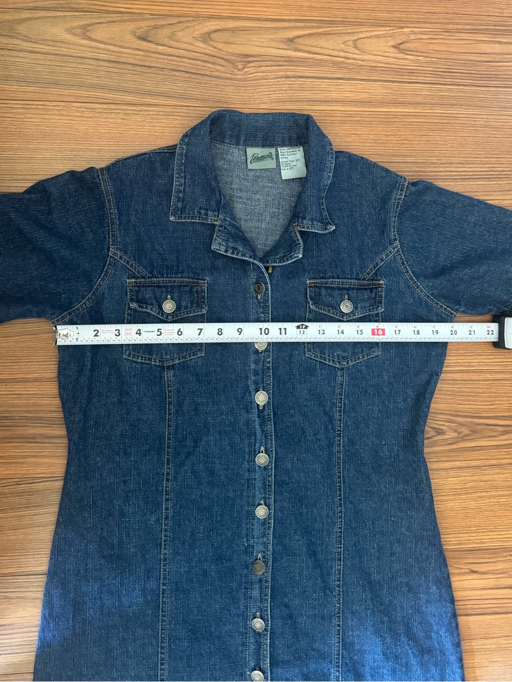 Vintage Penmans Button Front Dark Blue Denim Maxi Dress 100% Cotton - Picture 4 of 7